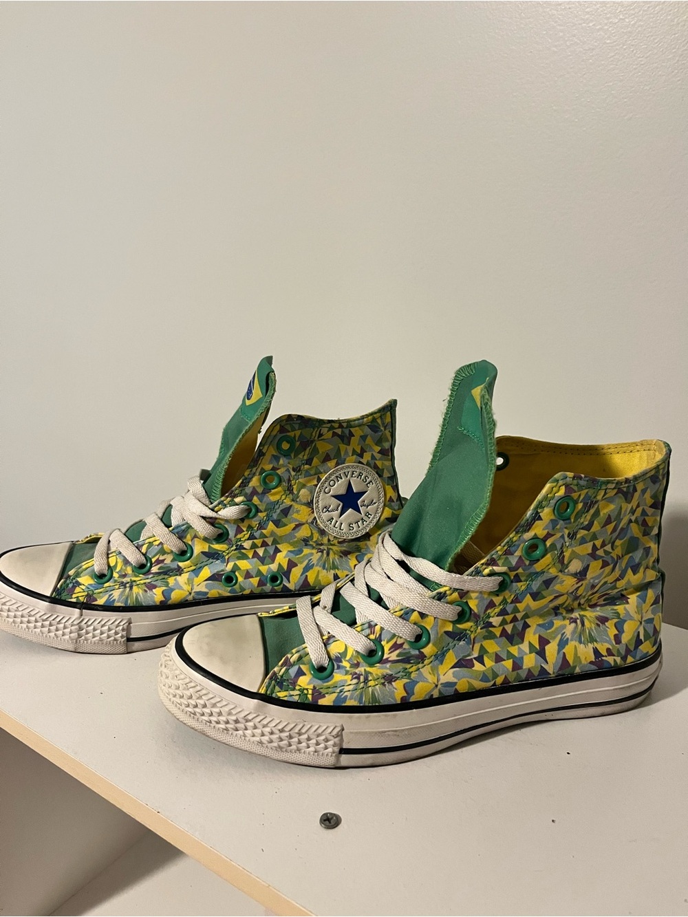 Converse Chuck Taylor All Star High Top Sneakers - Green/Yellow Pattern